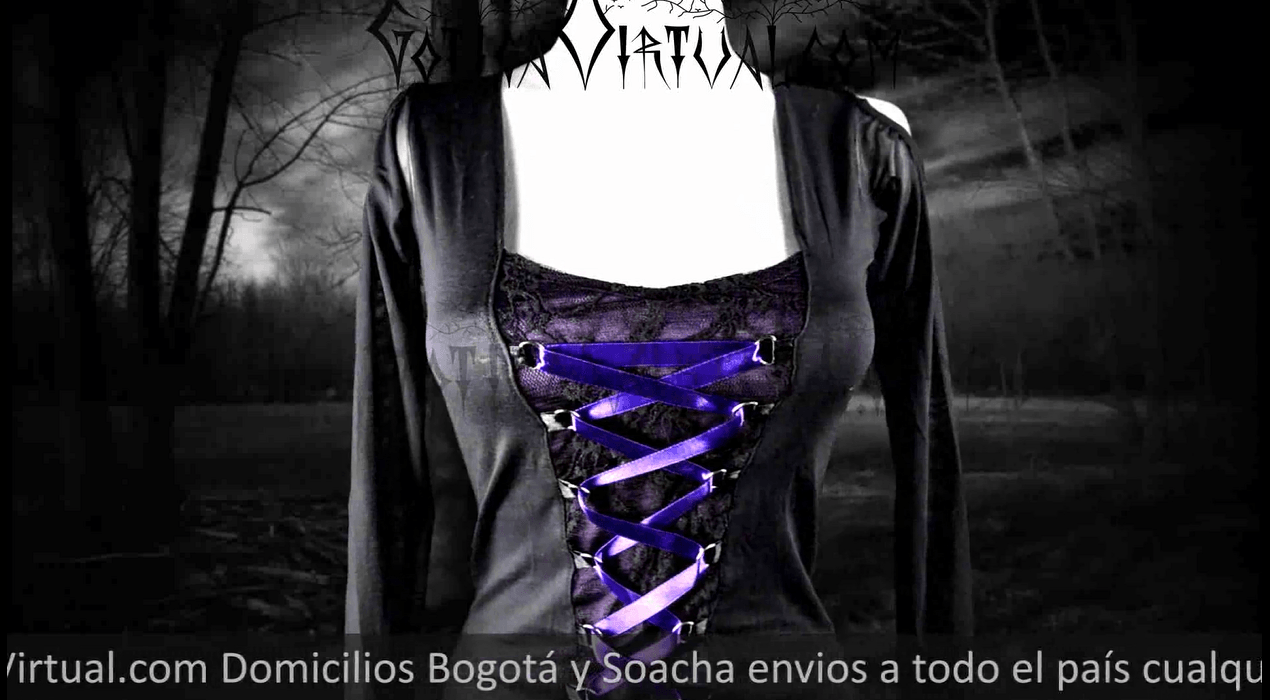 blusa gotica morada sexy bogota soacha pereira cucuta tunja neiva ibague bucaramanga villavicencio envios colombia